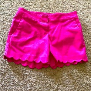 Limited scalloped shorts. Bright pink